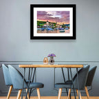 Spiez Castle Harbor Sunset Wall Art