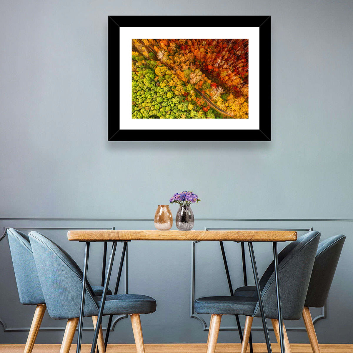Winding Road Through Autumn Forest Wall Art