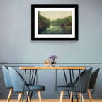Misty Long-tail Boat on River Kwai Wall Art