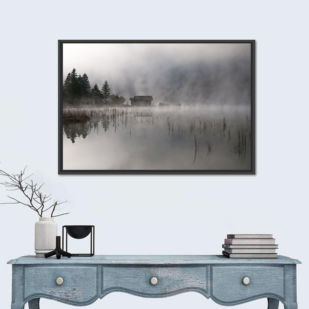 Ferchensee Morning Mist Wall Art in a room, landscape