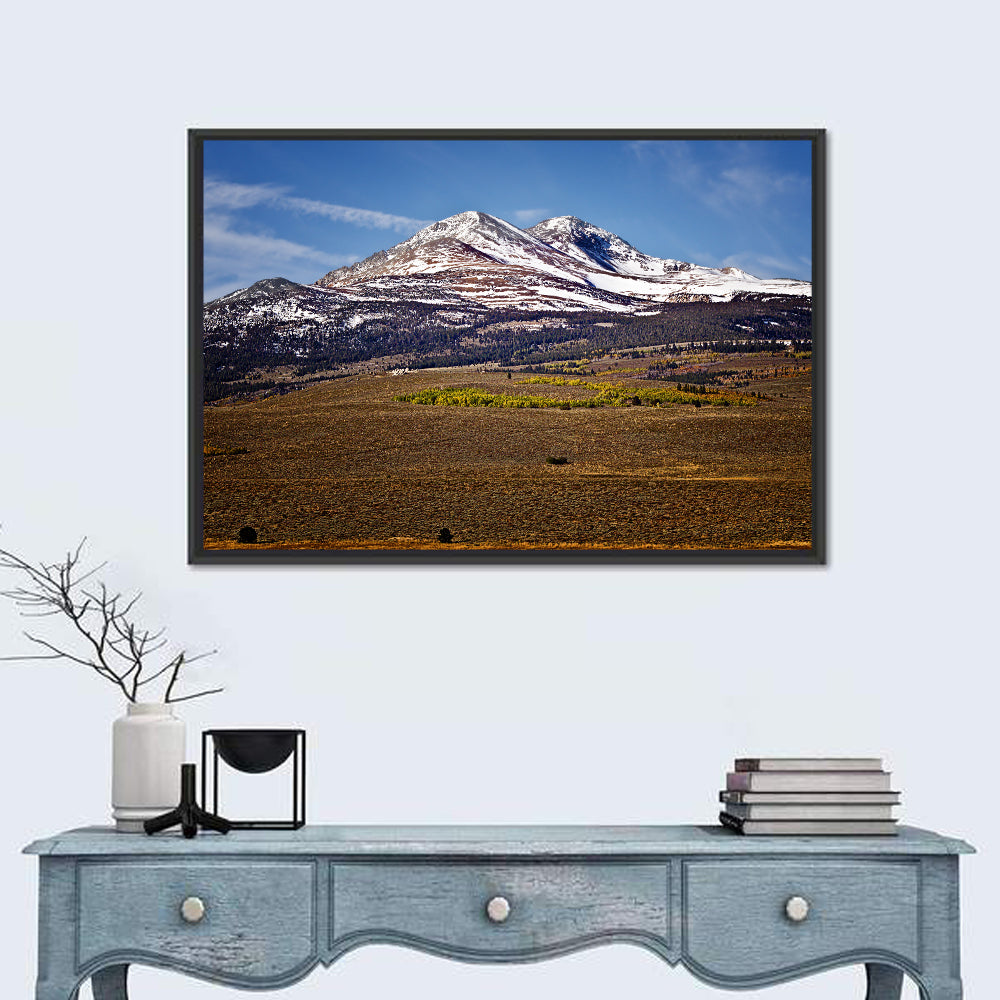 Sierra Nevada Snow Capped Peaks Wall Art in a room, landscape