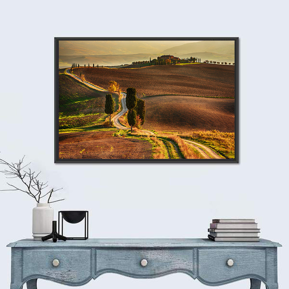 Val D’orcia Winding Golden Road Wall Art