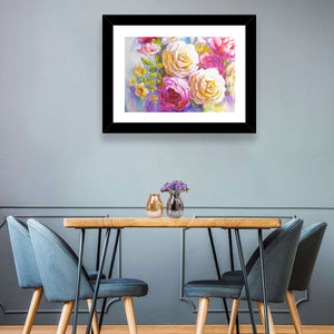 Watercolor Roses Bouquet Wall Art