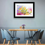 Pink and Yellow Watercolor Blossoms Wall Art