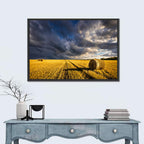 Hay Bale at Golden Hour Wall Art