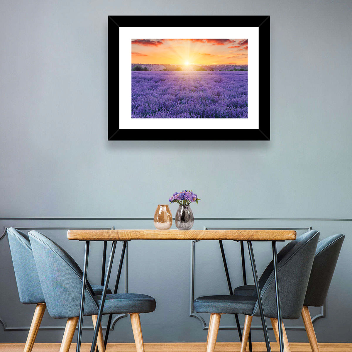 Lavender Field Sunburst Wall Art