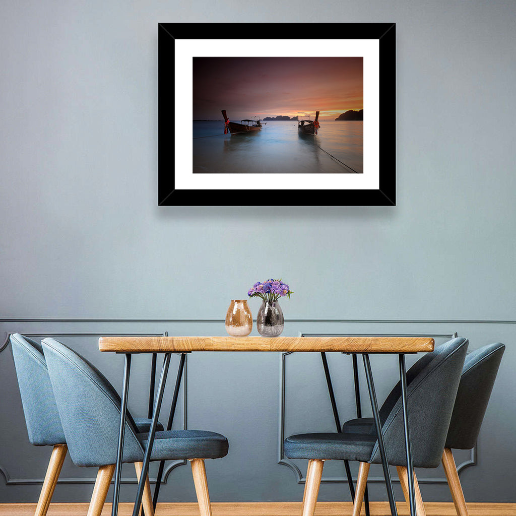 Phi Phi Longtail Boats at Golden Hour Wall Art
