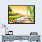 Golden Hour Willow Walkway Wall Art