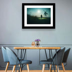 Antlered Shadow in Mist Wall Art