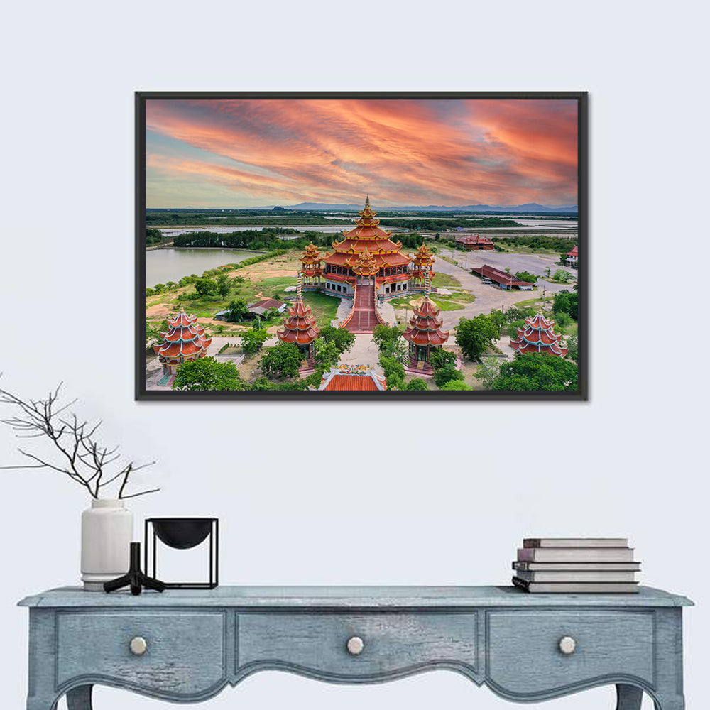 Wat Petch Suwan Temple at Sunset Wall Art