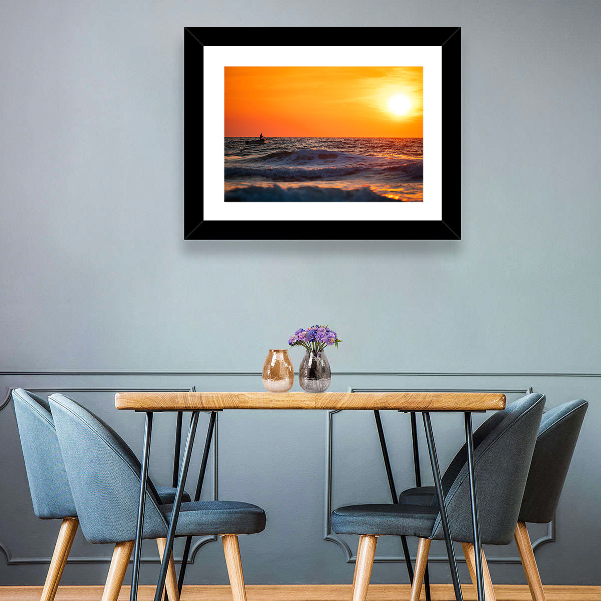 Sunset Fisherman Wall Art