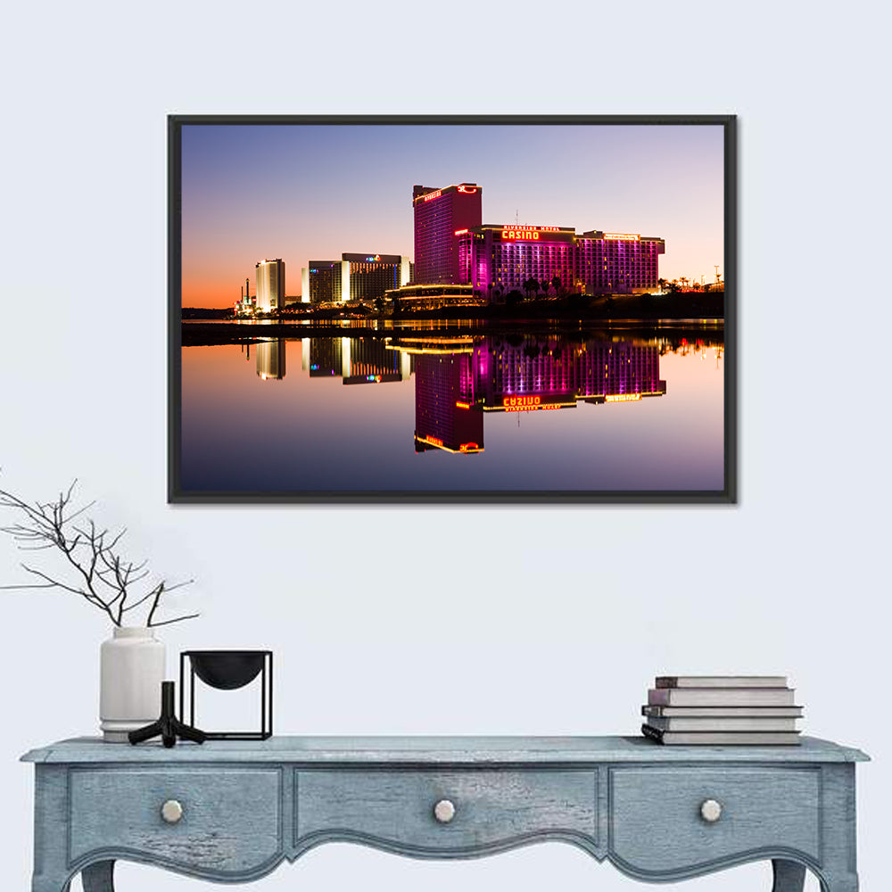 Laughlin Riverside Reflection Wall Art in a room, landscape
