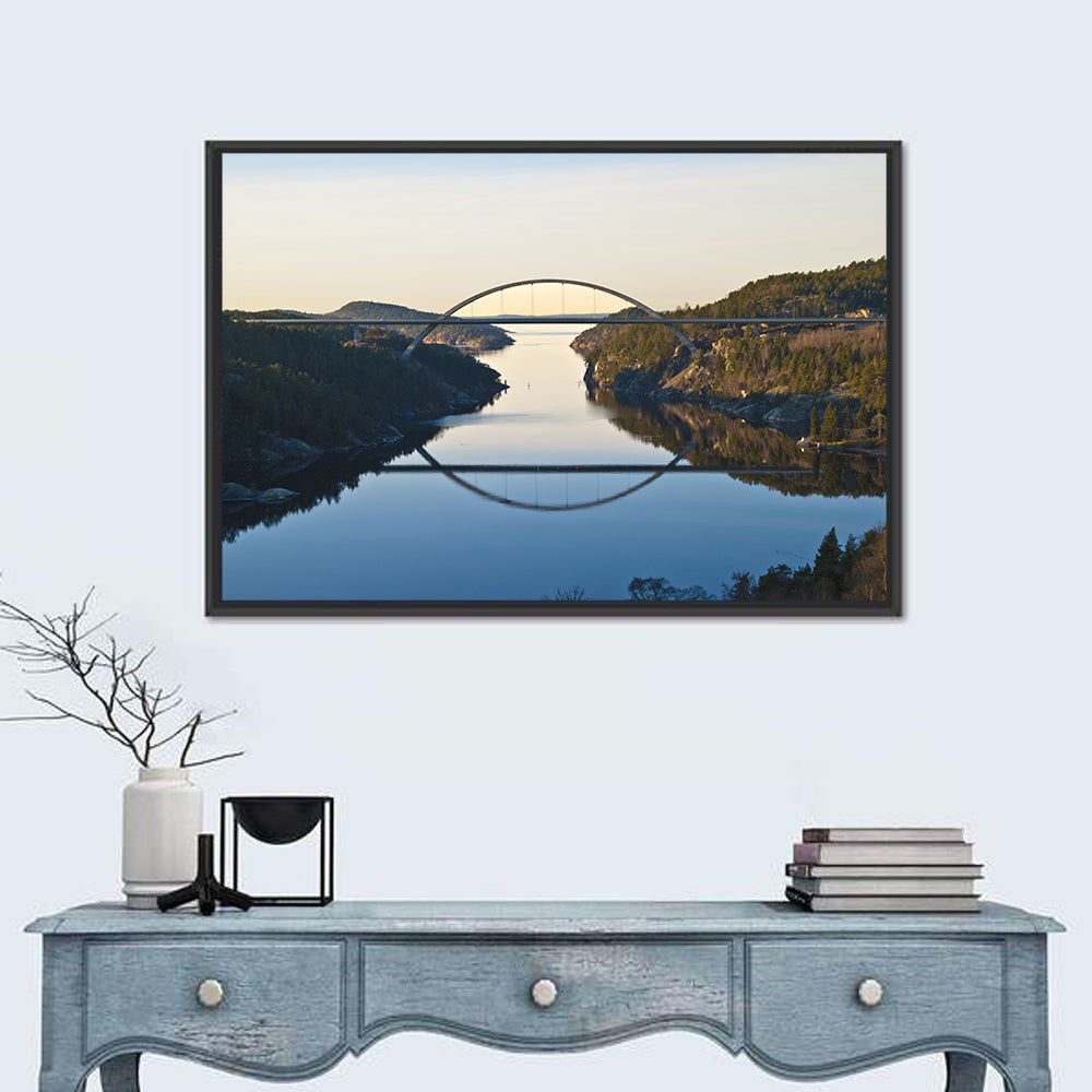 Svinesund Bridge at Golden Hour Wall Art