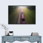 Freight Train Through Forest Wall Art