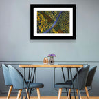 Aerial Autumn Forest Road Wall Art
