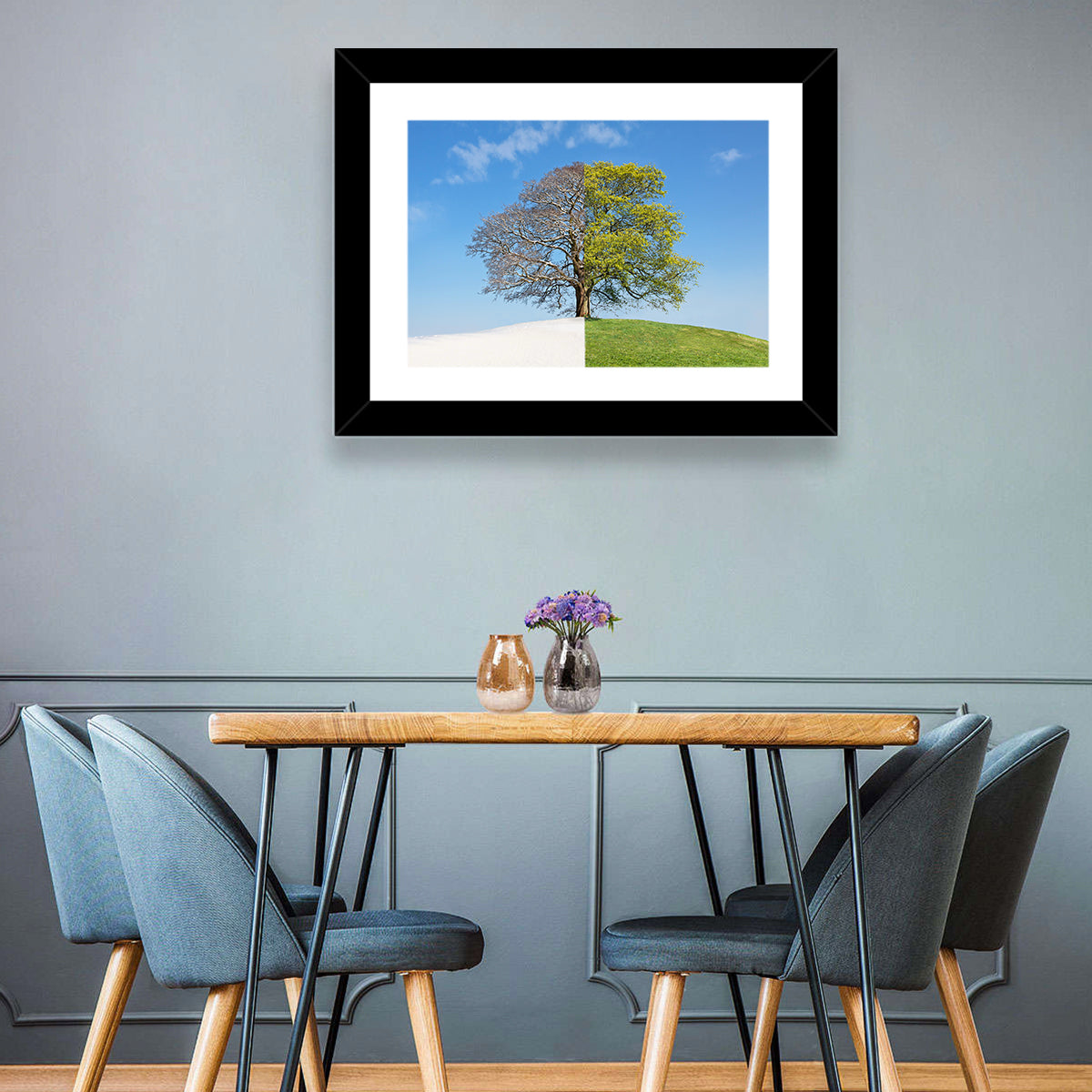 Winter Summer Concept Tree Wall Art