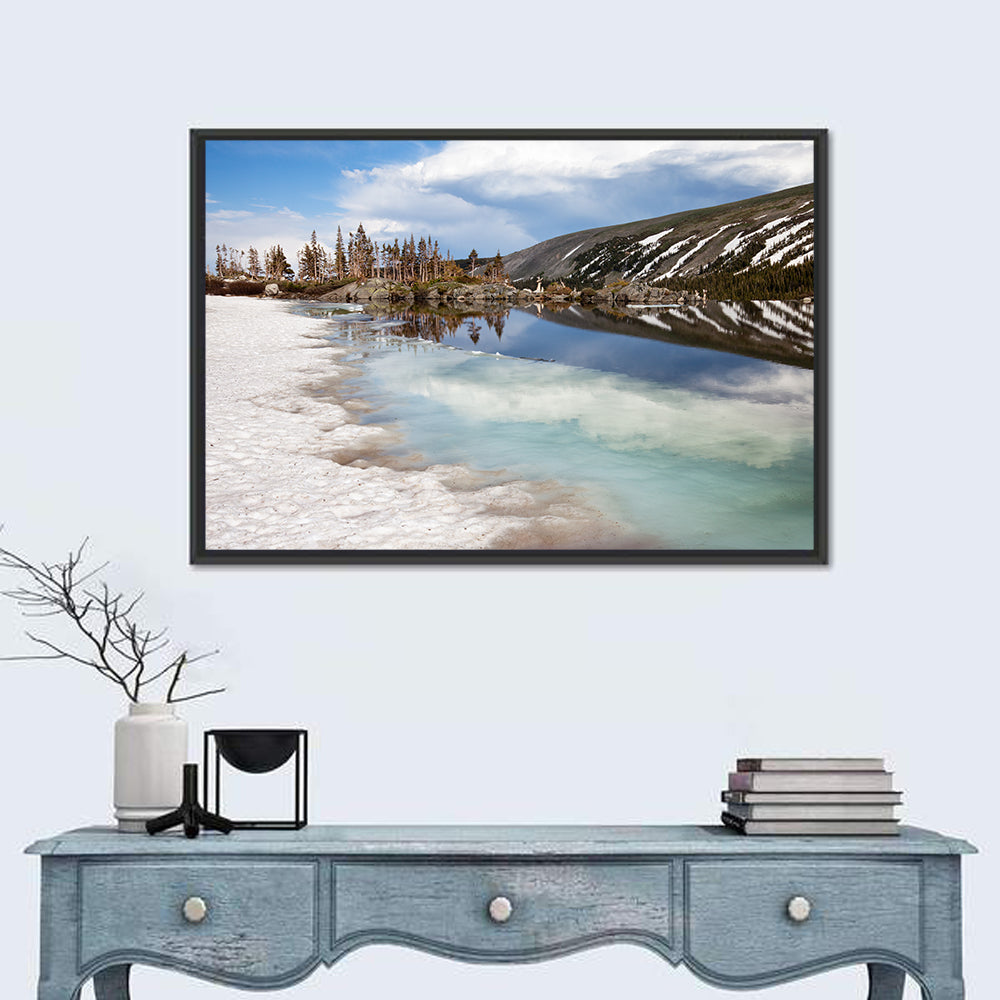 Lake Isabelle Reflection Wall Art in a room, landscape