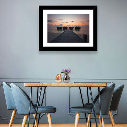 Watervilla At Sunset Wall Art