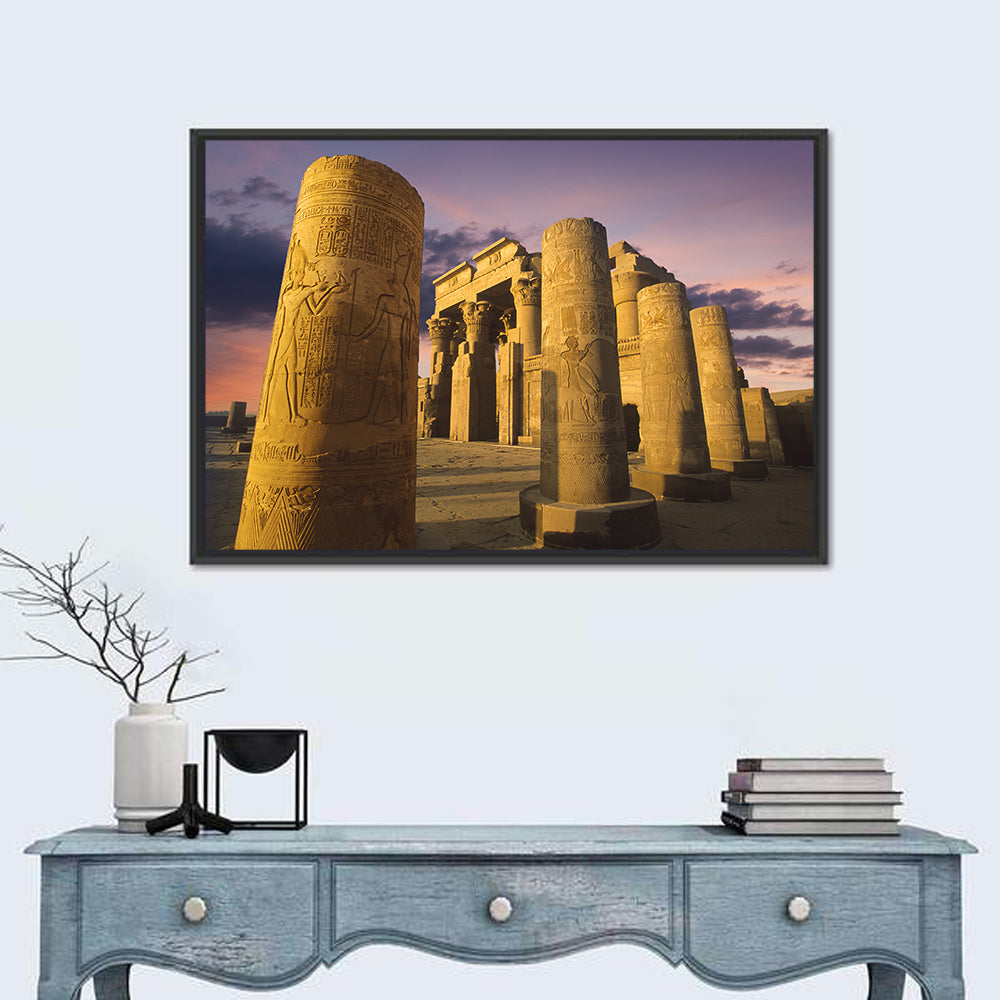 Kom Ombo Temple Pillars at Sunset Wall Art