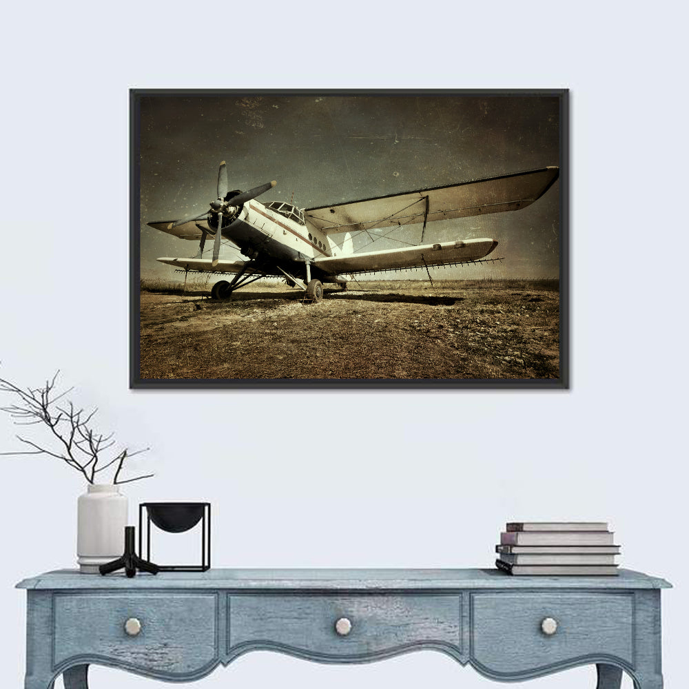 Vintage Military Biplane Wall Art