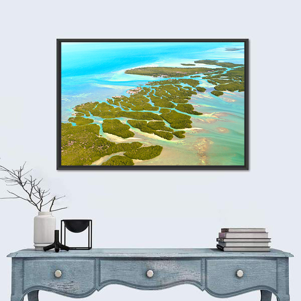 Florida Keys Mangrove Islands Wall Art in a room, landscape