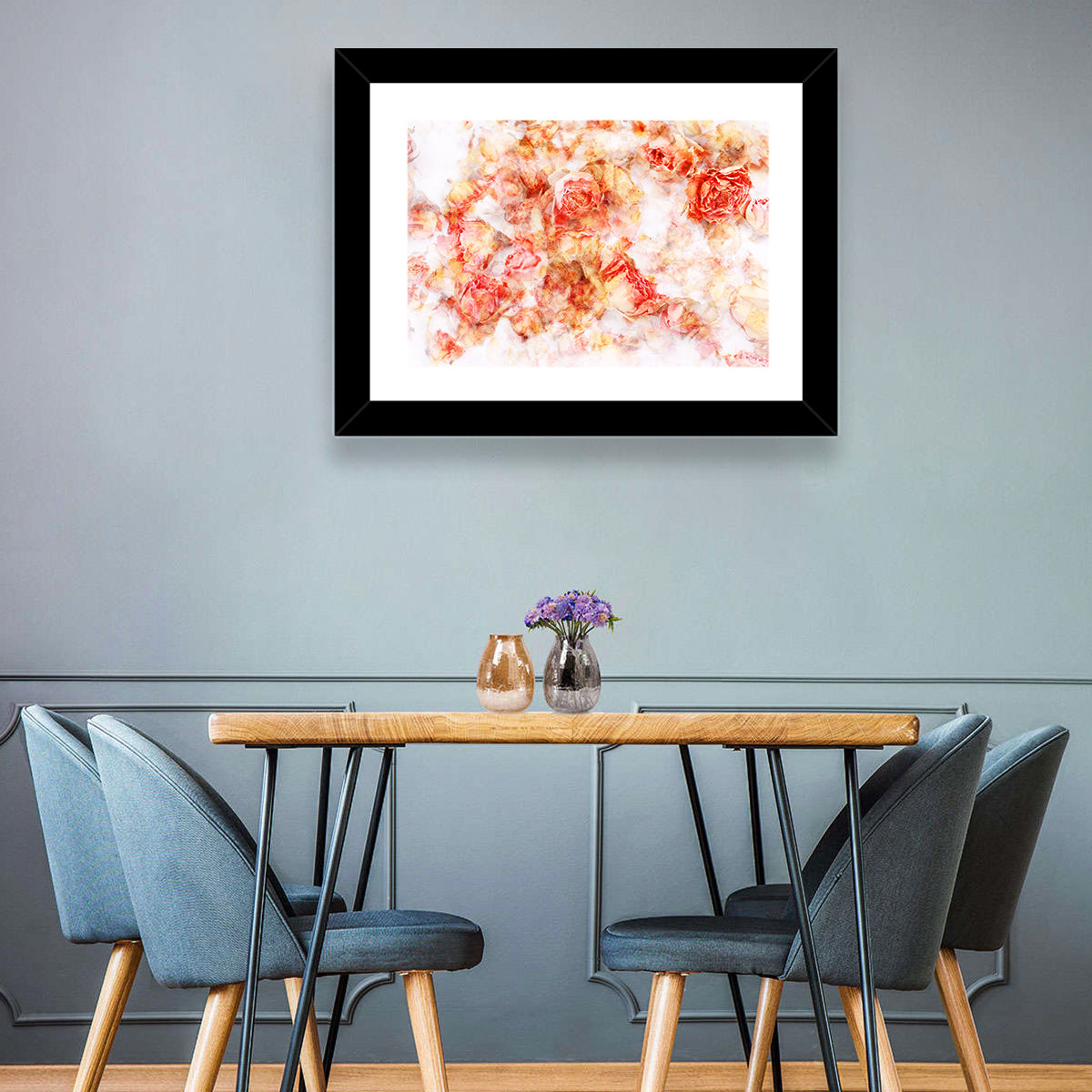 Scattered Dried Rose Petals Wall Art in a room, landscape