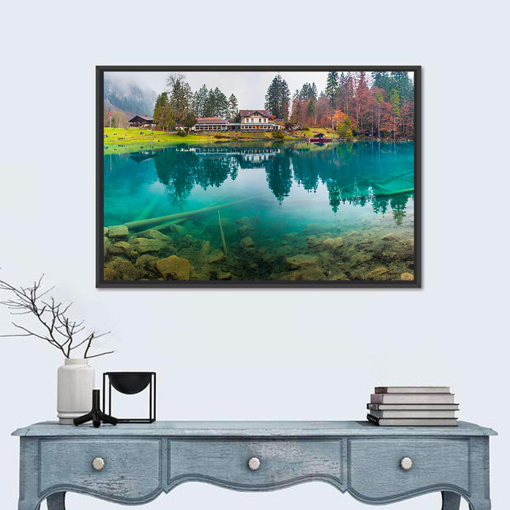 Forellenzucht Hotel, Blausee Wall Art in a room, landscape