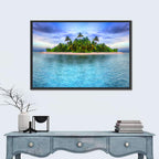 Mirrored Tropical Island Lagoon Wall Art