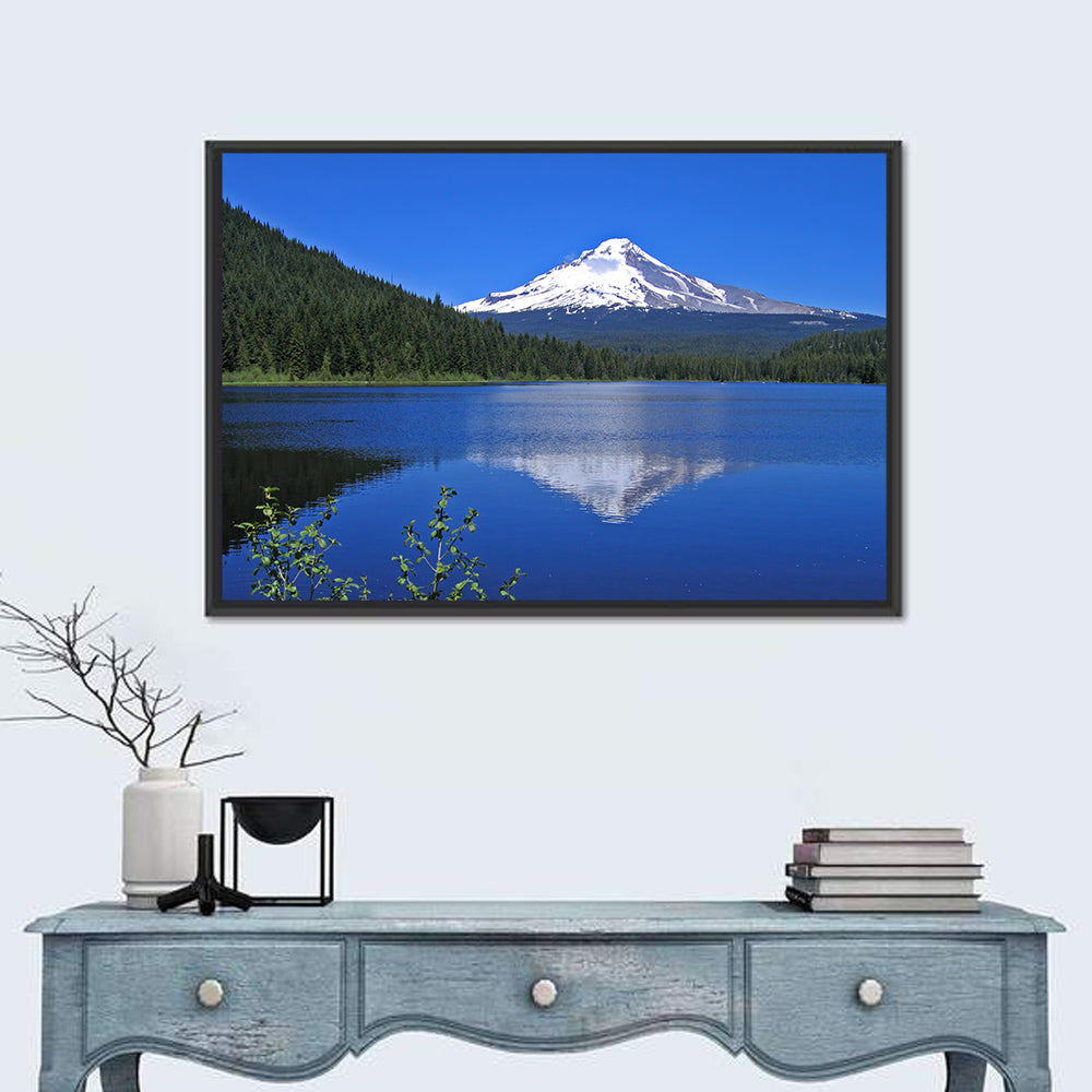 Mount Hood at Trillium Lake Wall Art in a room, landscape