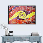 Red and Yellow Spiral Mosaic Wall Art