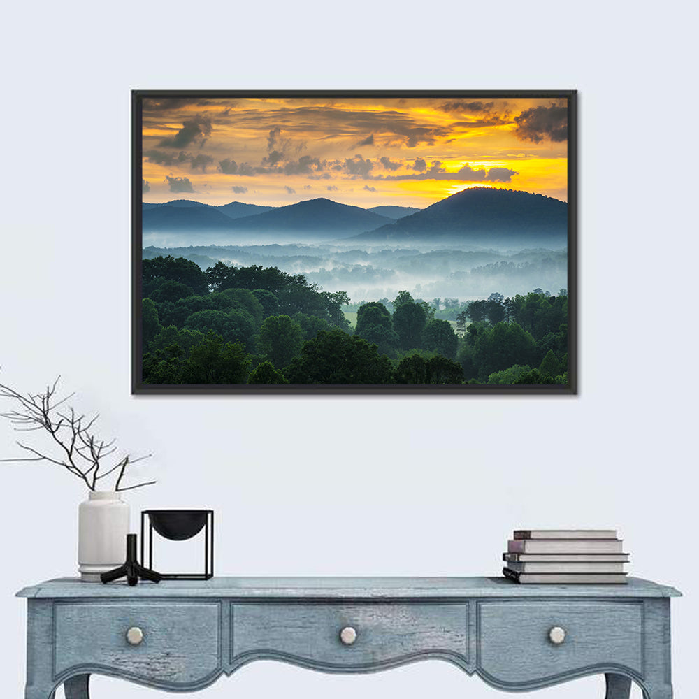 Blue Ridge Mountains Asheville Sunset Wall Art