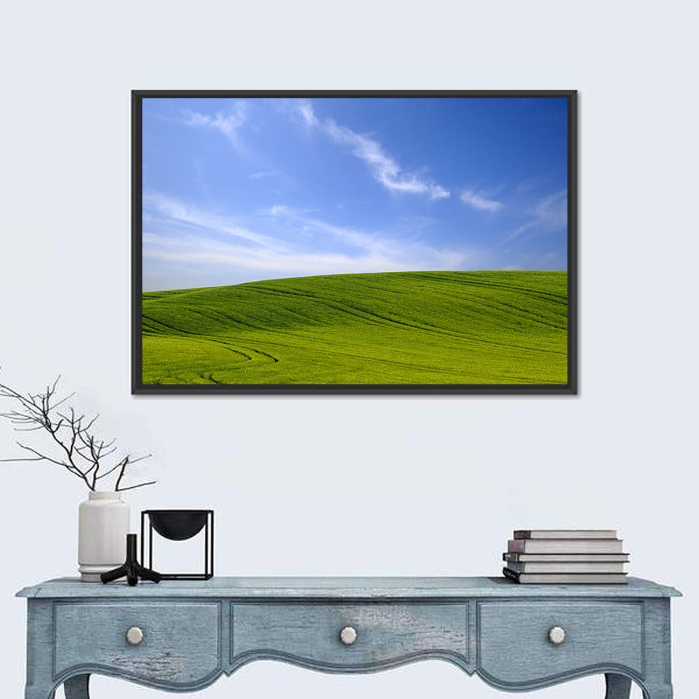 Rolling Green Hill with Blue Sky Wall Art