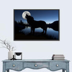 Howling Wolf at Full Moon Wall Art
