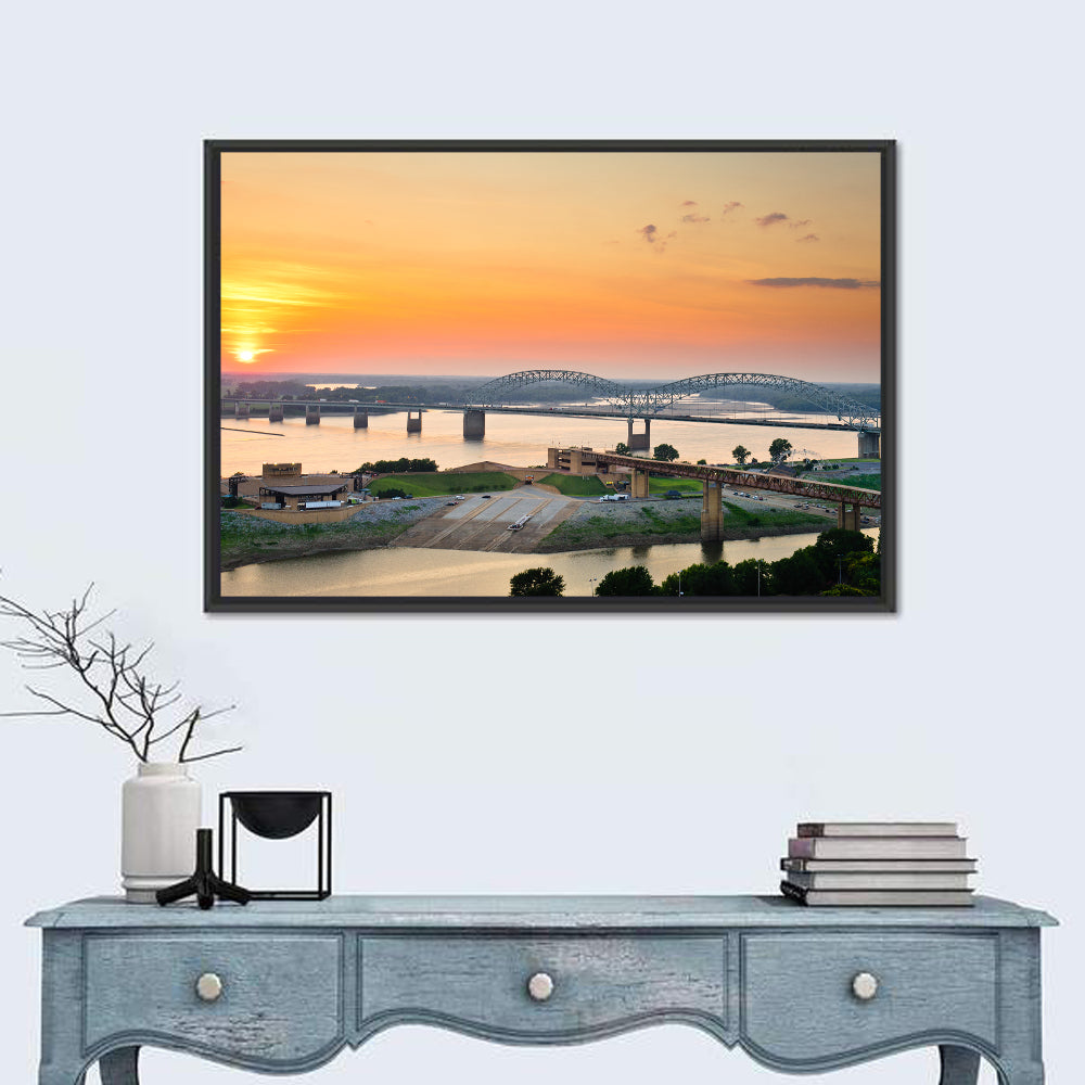 Hernando De Soto Bridge at Sunset Wall Art