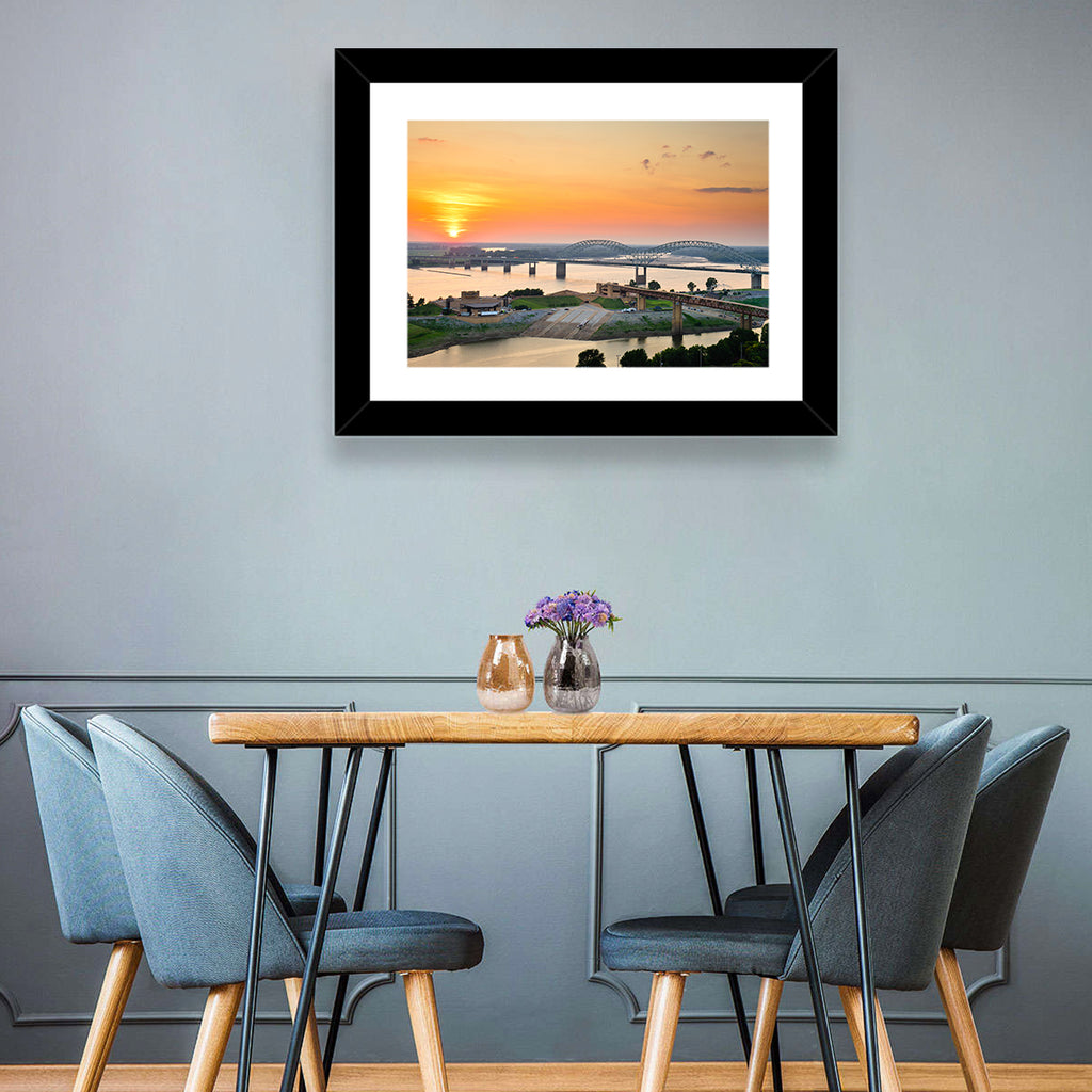 Hernando De Soto Bridge at Sunset Wall Art