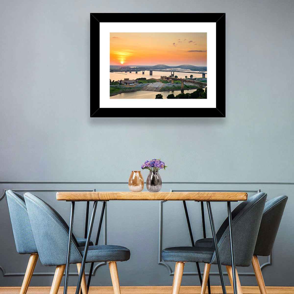Hernando De Soto Bridge at Sunset Wall Art