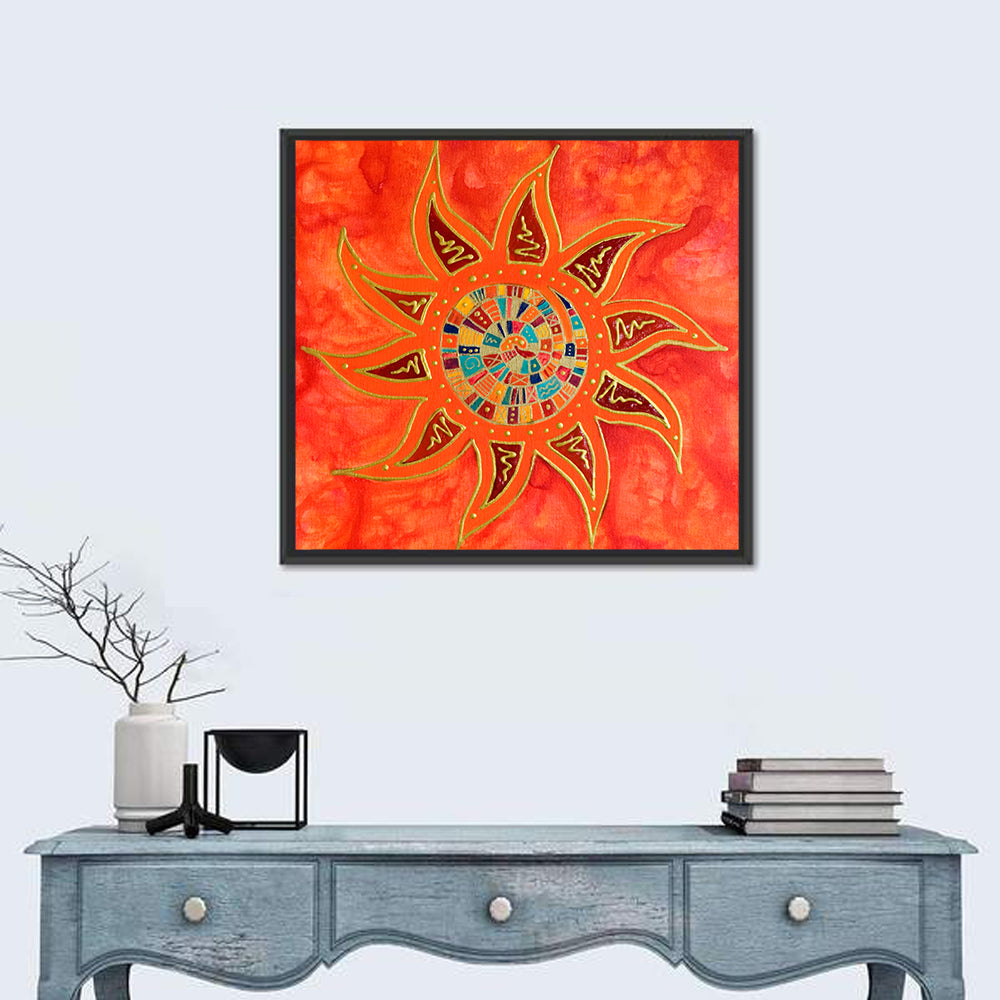 Colorful Sun Abstract Wall Art