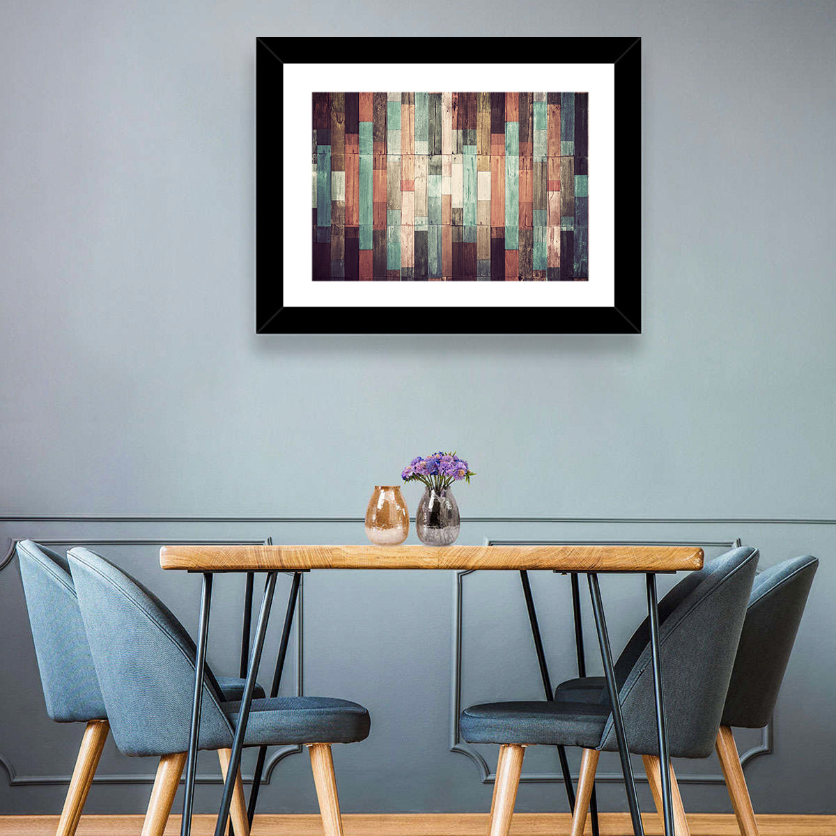 Sound Waves Wood Planks Wall Art