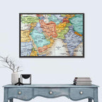 Middle East Political Map Wall Art