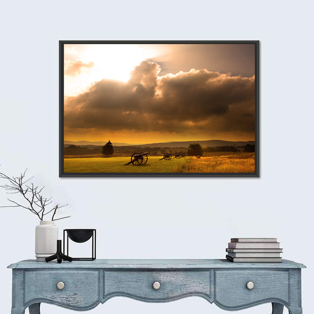 Antietam Civil War Battlefield Wall Art in a room, landscape