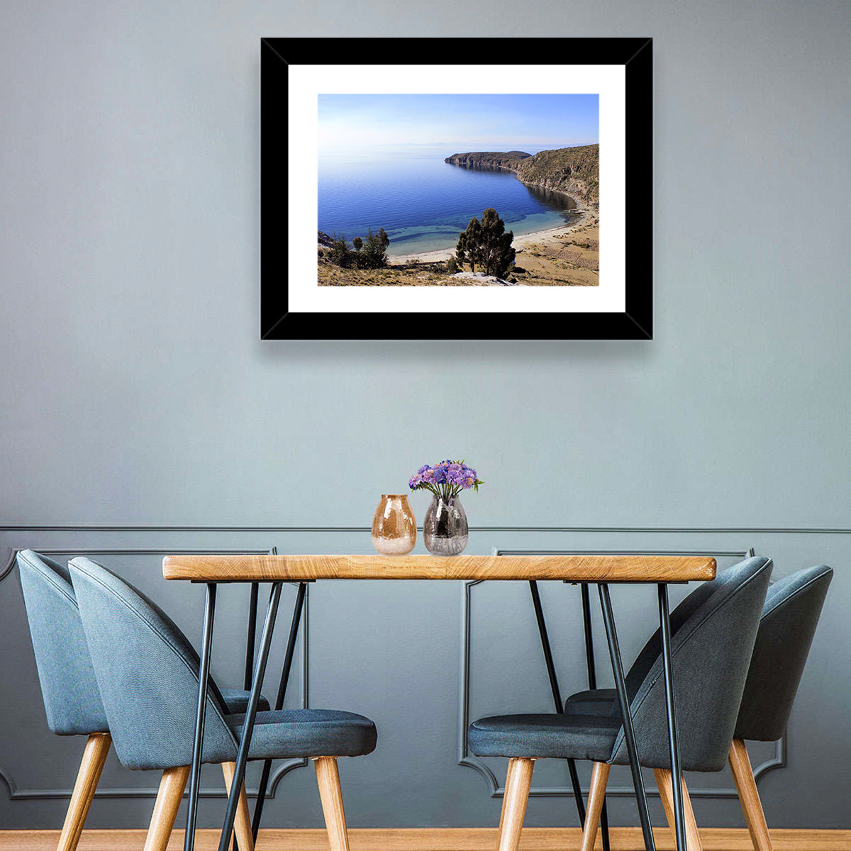Titicaca Cliffs and Turquoise Water Wall Art