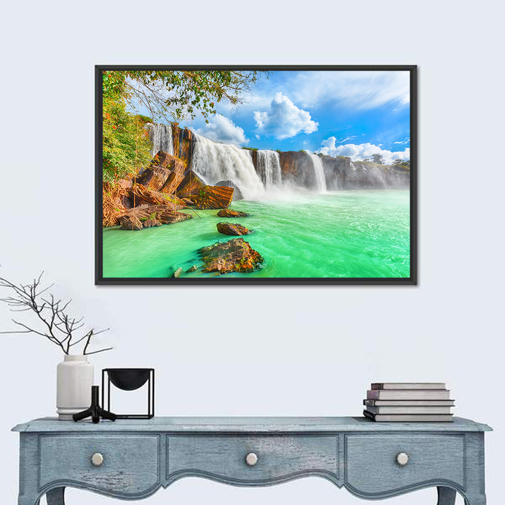 Dray Nur Waterfall Wall Art in a room, landscape