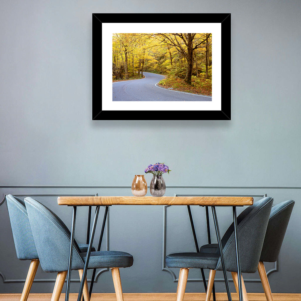 Winding Road Through Autumn Foliage Wall Art