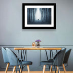 Lone Figure in Misty Forest Wall Art