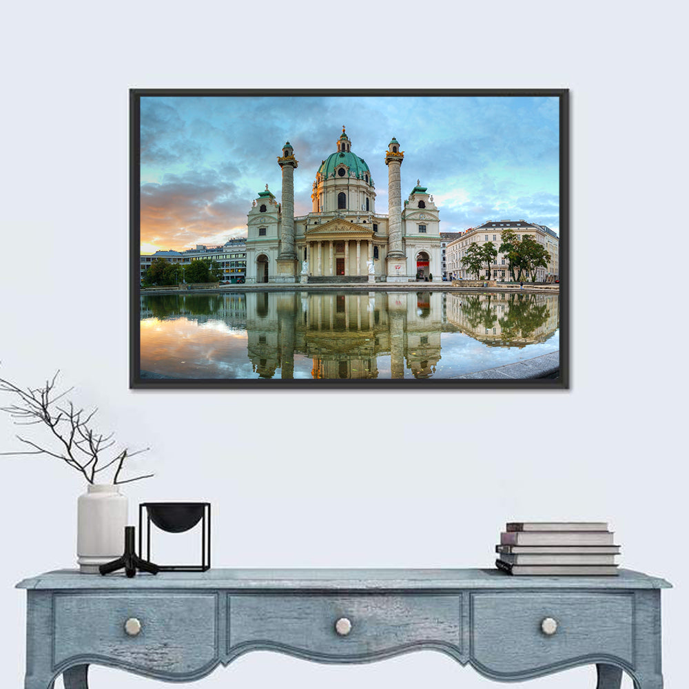 Karlskirche at Golden Hour Wall Art