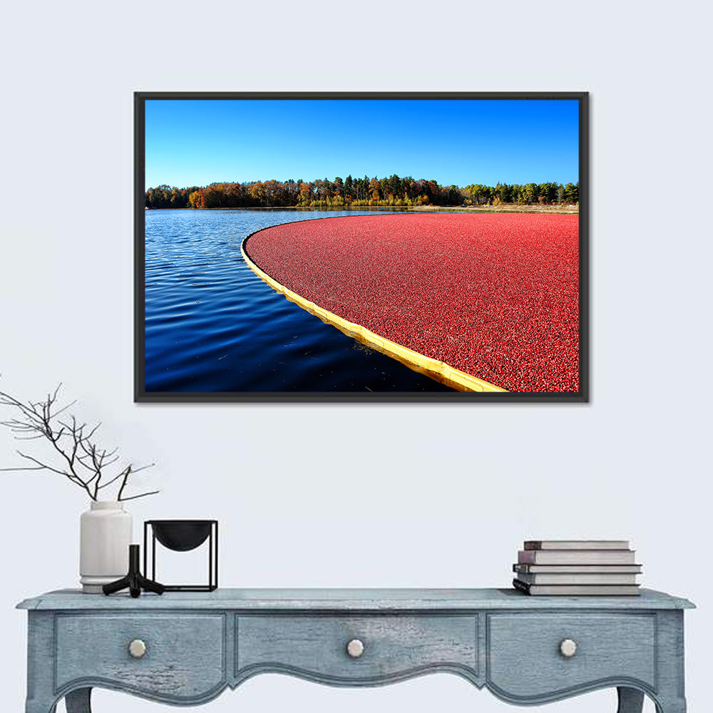 Flooded Cranberry Bog Wall Art in a room, landscape