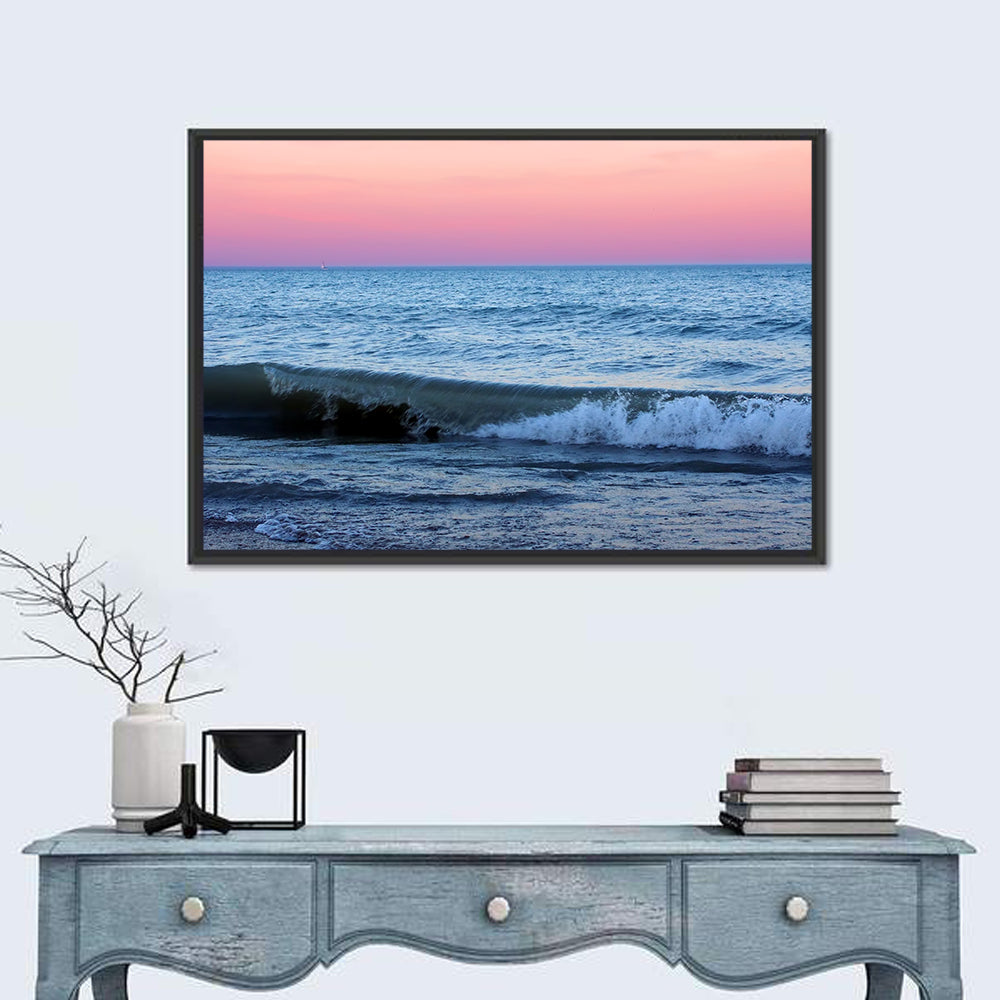 Lake Michigan Sunset with Sailboat Wall Art