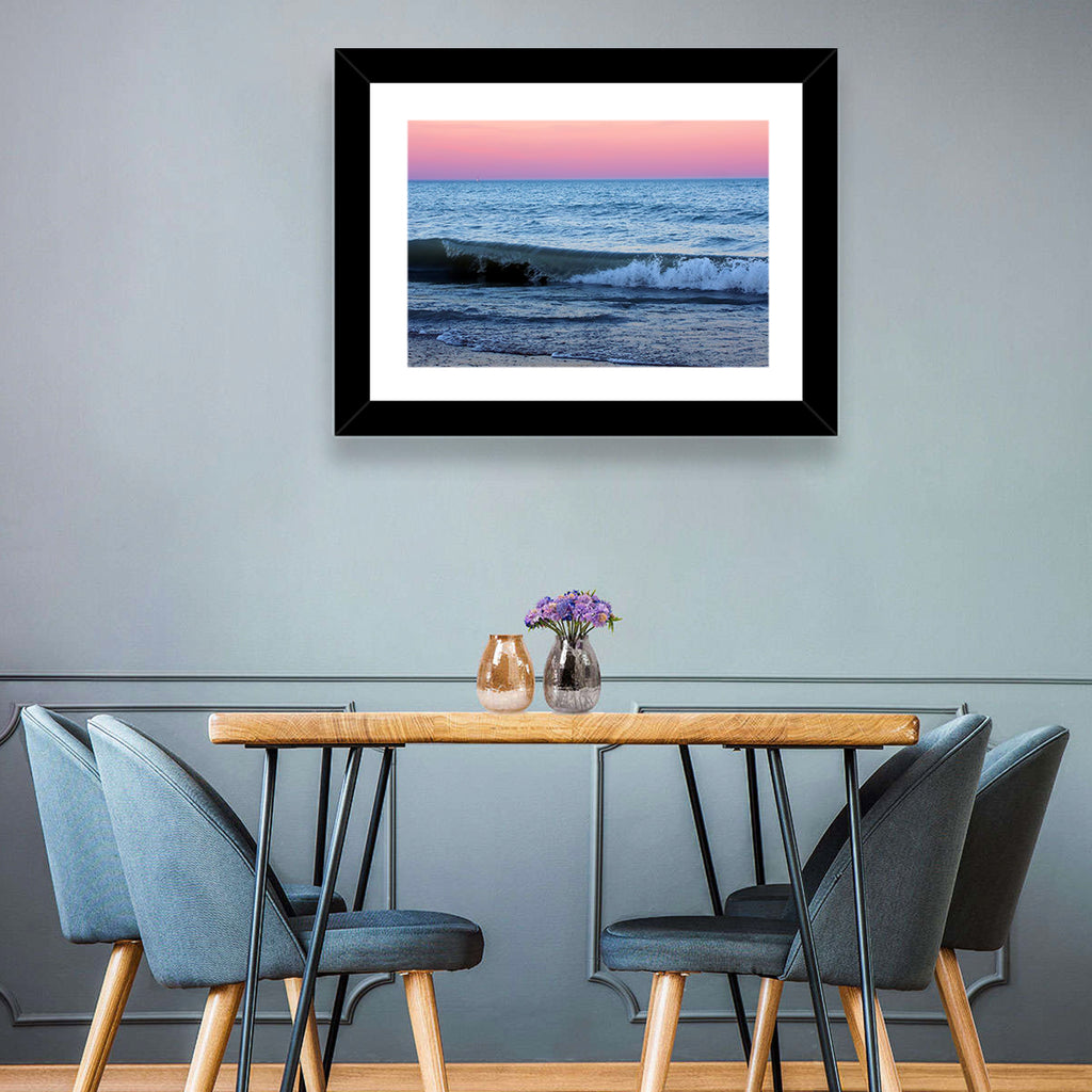 Lake Michigan Sunset with Sailboat Wall Art