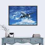 Passenger Airliner in Blue Sky Wall Art