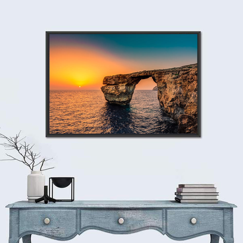 Azure Window Sunset, Dwejra Wall Art in a room, landscape